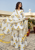 Vibrant Sunflower Yellow Hand-Block Print Cotton Sharara Set