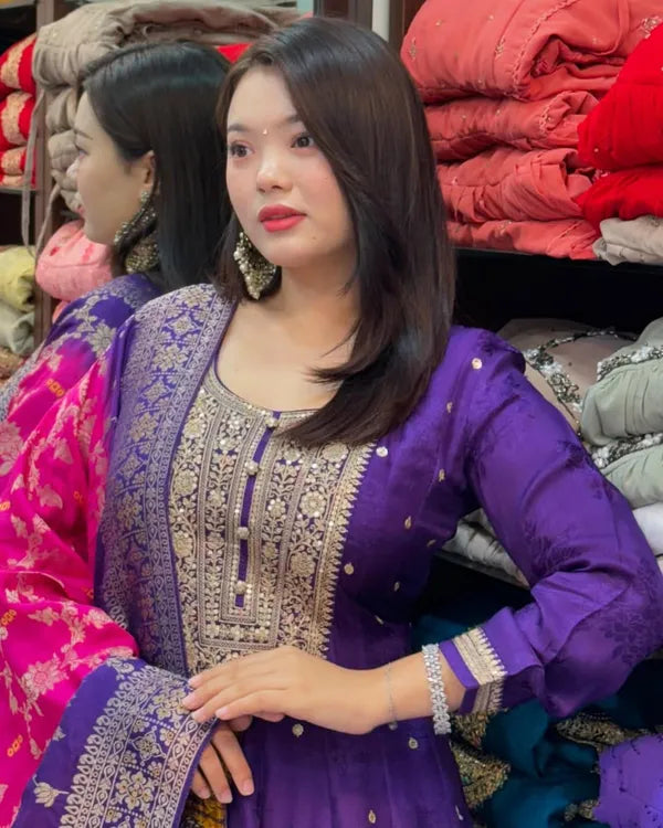 Purple Anarkali set