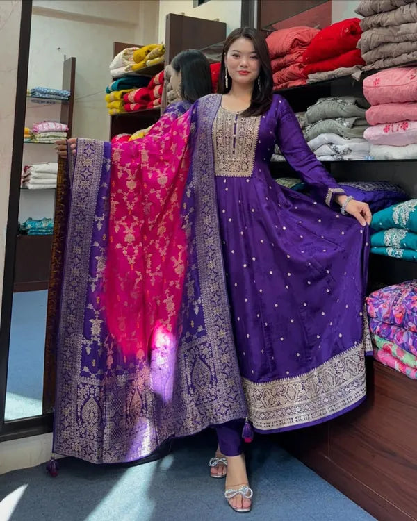 Purple Anarkali set