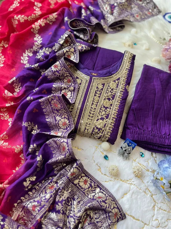 Purple Anarkali set