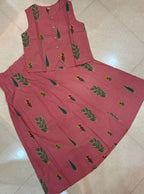Women’s Rose Pink Tiered Cotton Maxi Dress | Elegant Summer Ethnic Wear