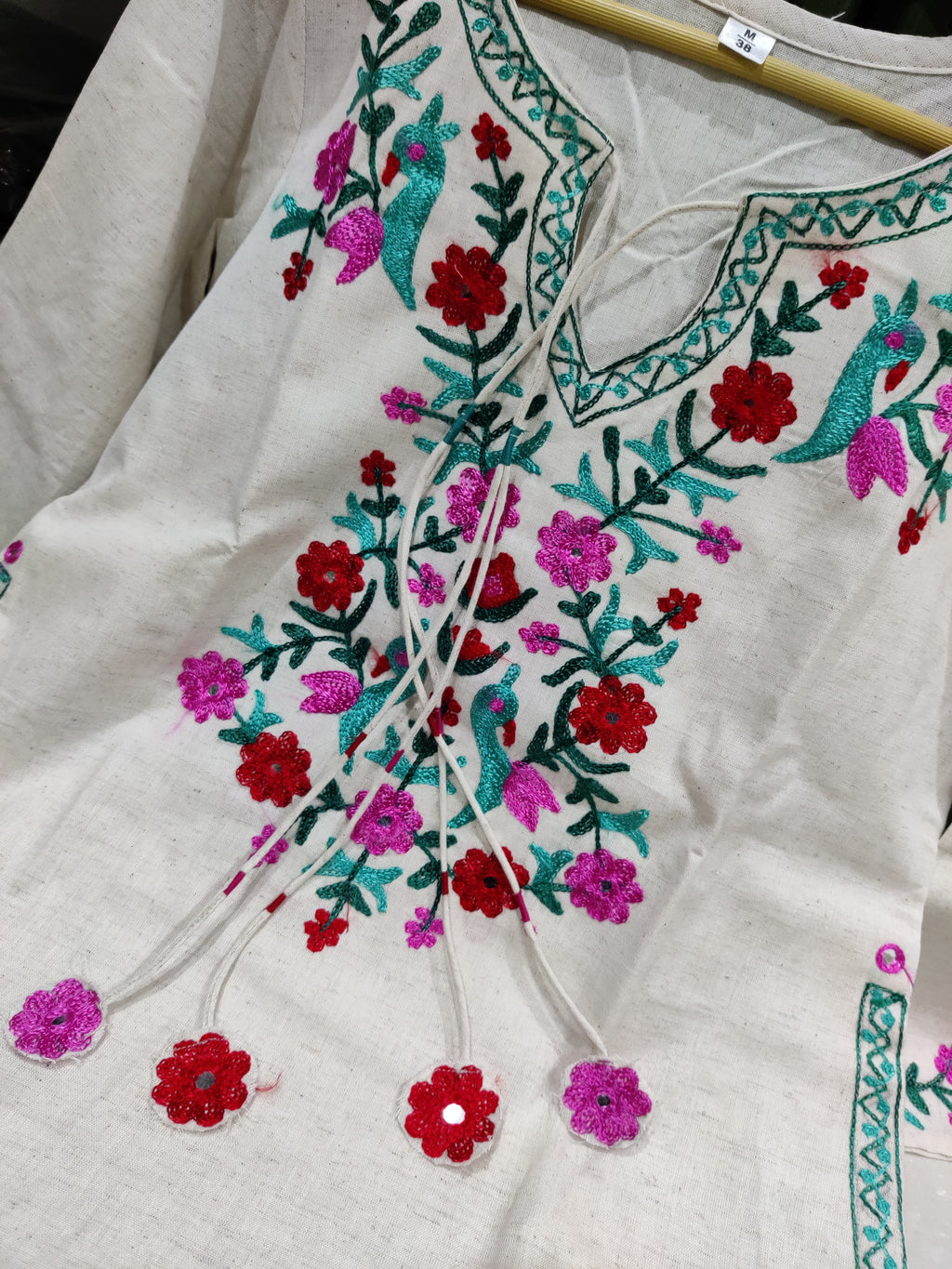 Elegant Off White Floral Embroidered Co-ord Set