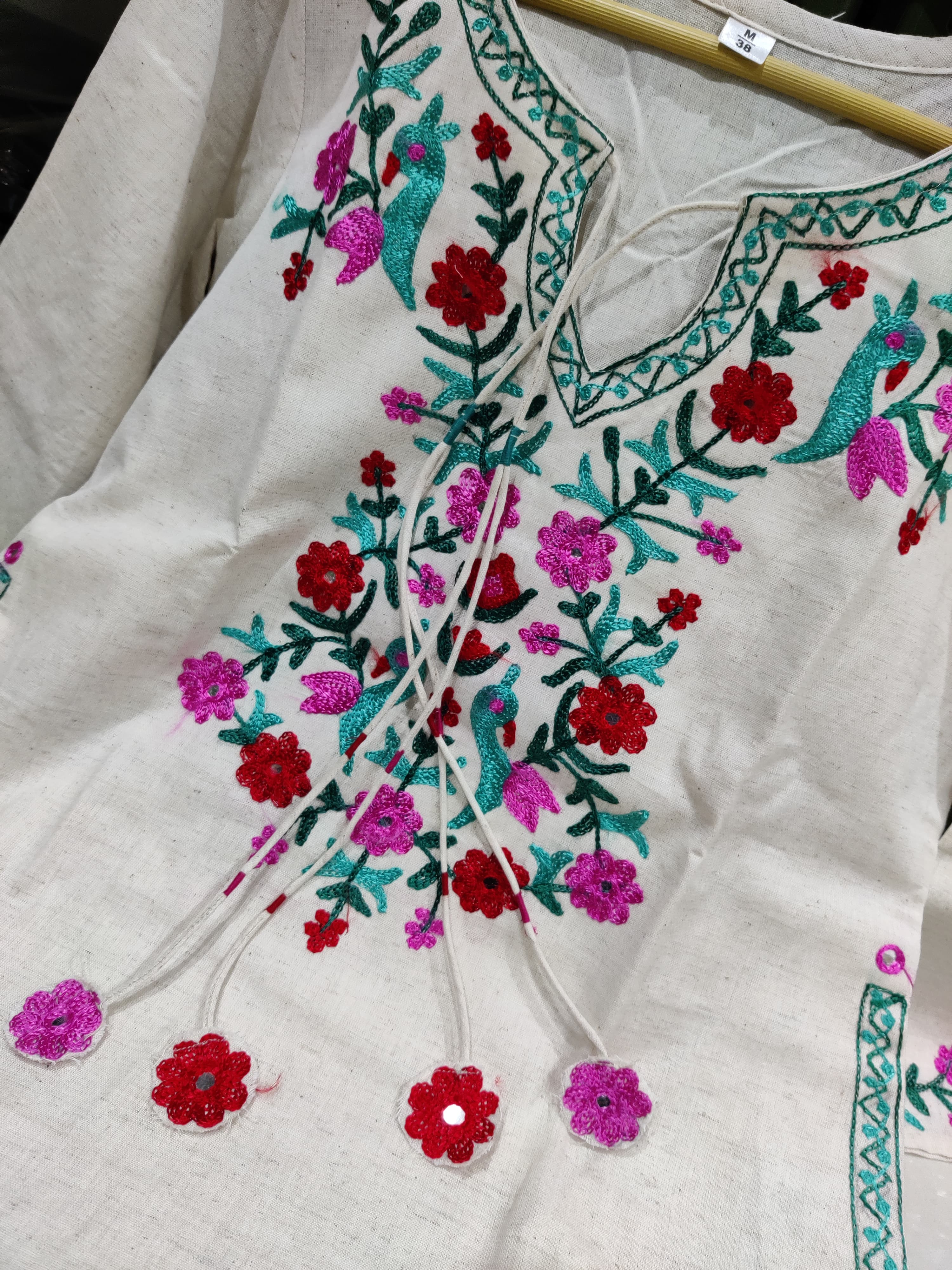 Elegant Off White Floral Embroidered Co-ord Set
