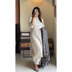Handloom Khadi Kantha Kurta Set 🖤