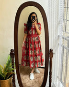 Maroon Premium Cotton Midi Dress 🌟