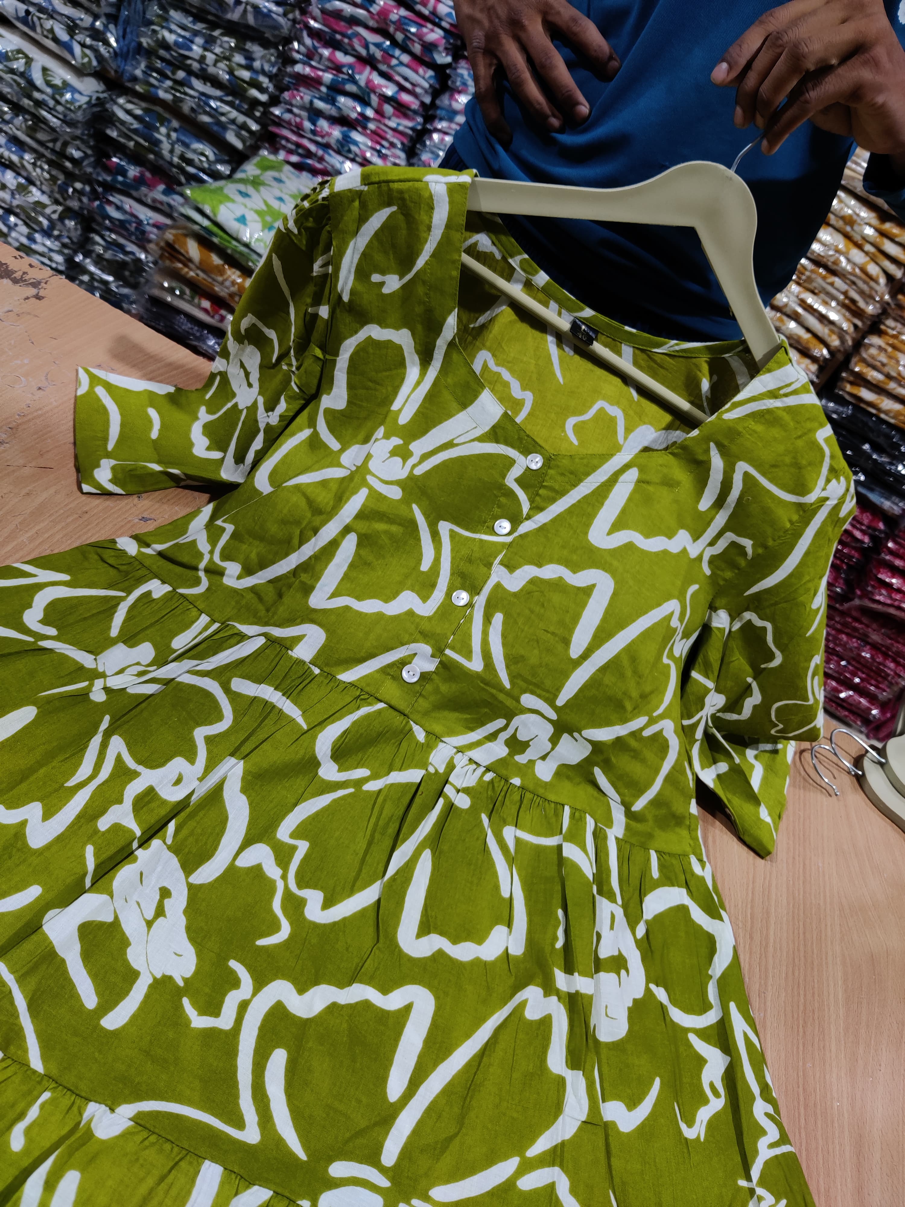 Green Premium Cotton Midi Dress 🌟