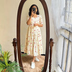Cream Premium Cotton Midi Dress 🌟