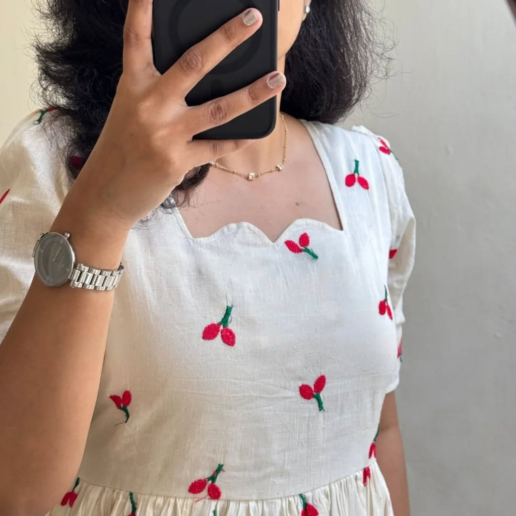 Cream Premium Cotton Midi Dress 🌟