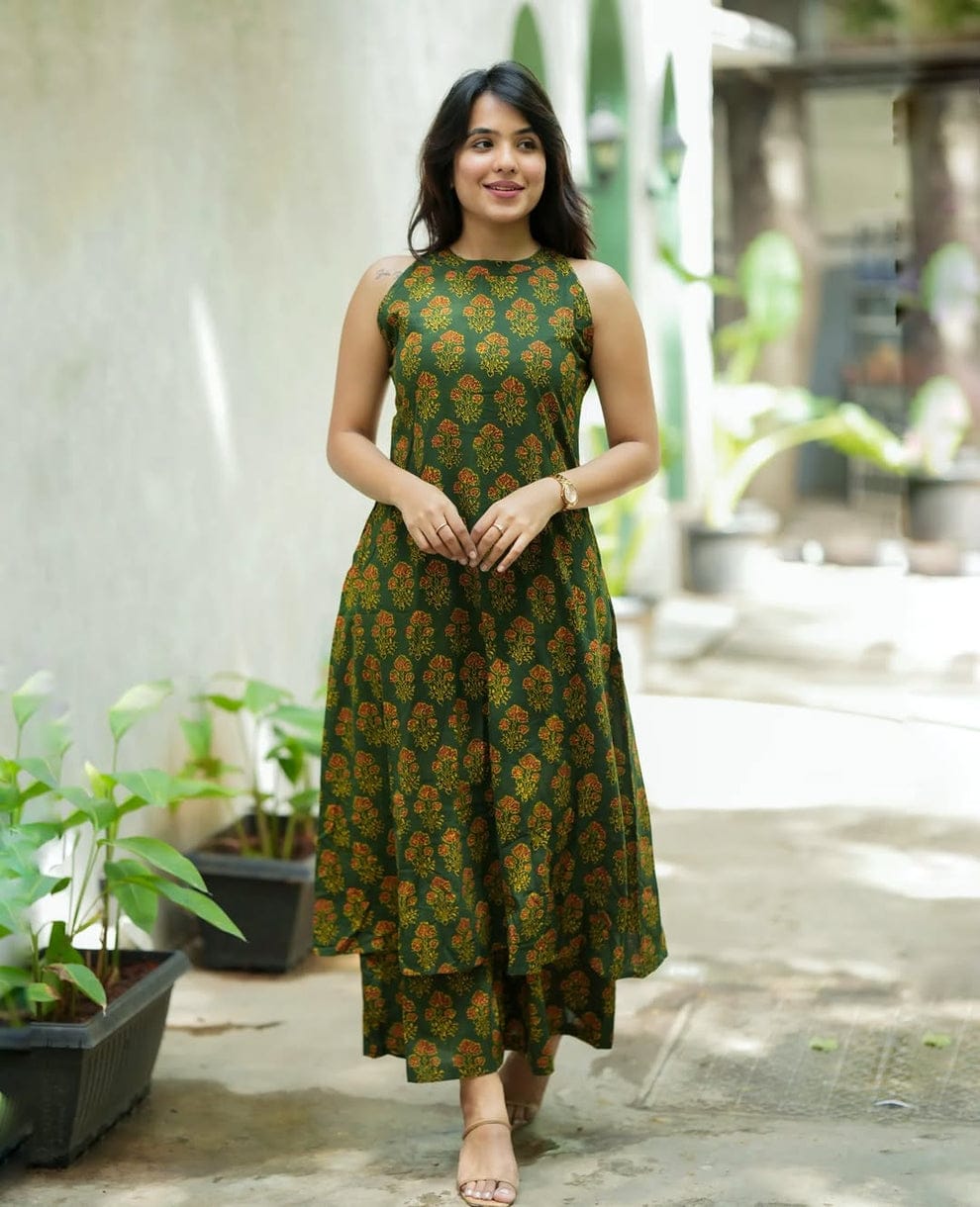 Premium Cambric Cotton Kurti Palazzo Set 🌸