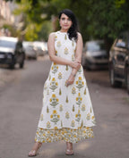 Chic Floral Hand-Block Print Cotton Flex Co-ord Set yellow 💛