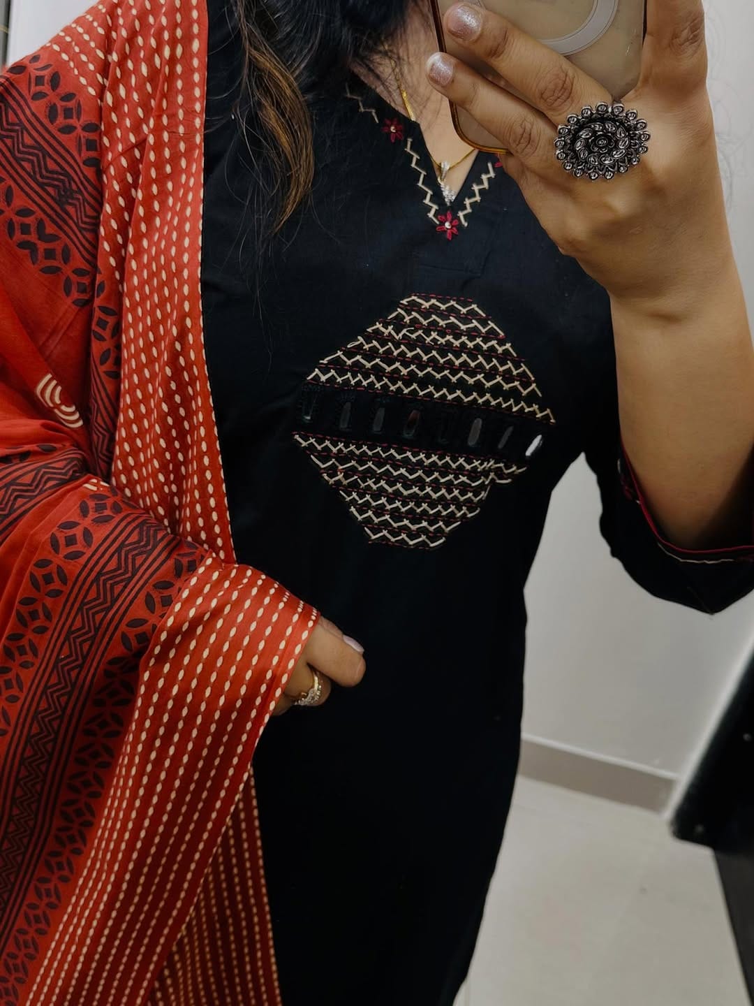 Premium black Pure Fine Cotton Kurti Set 💖