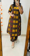 Premium Floral Fine Cotton Kurti Palazzo Co-ord Set ✨