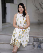 Chic Floral Hand-Block Print Cotton Flex Co-ord Set yellow 💛