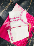 Elegant White Embroidered Kurta Pant Set with Pink Dupatta for Women | Premium Ethnic Wear Collection