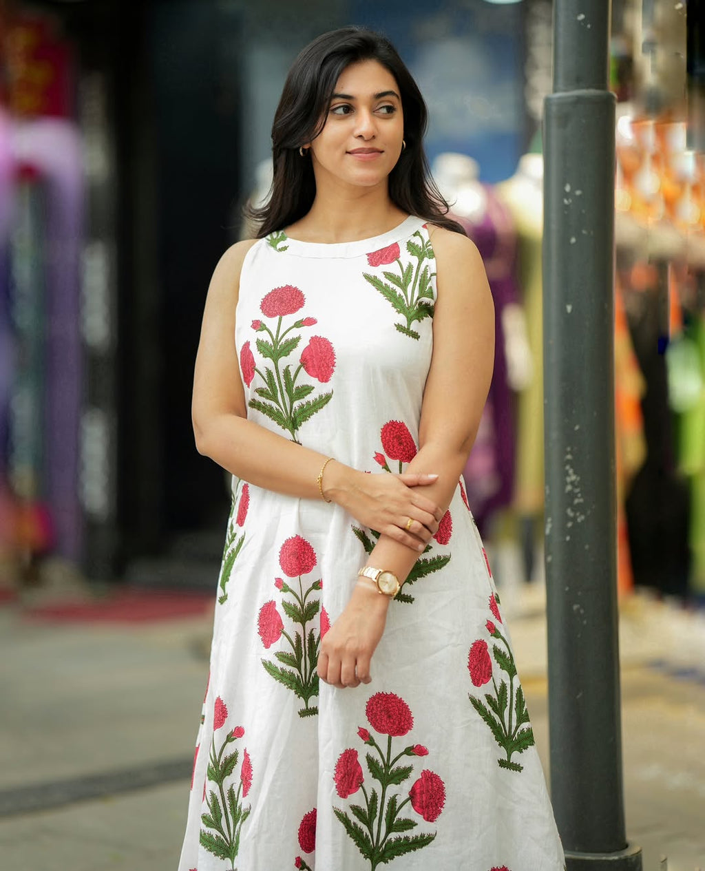 Premium Red Floral Cotton Flex Kurti Palazzo Set