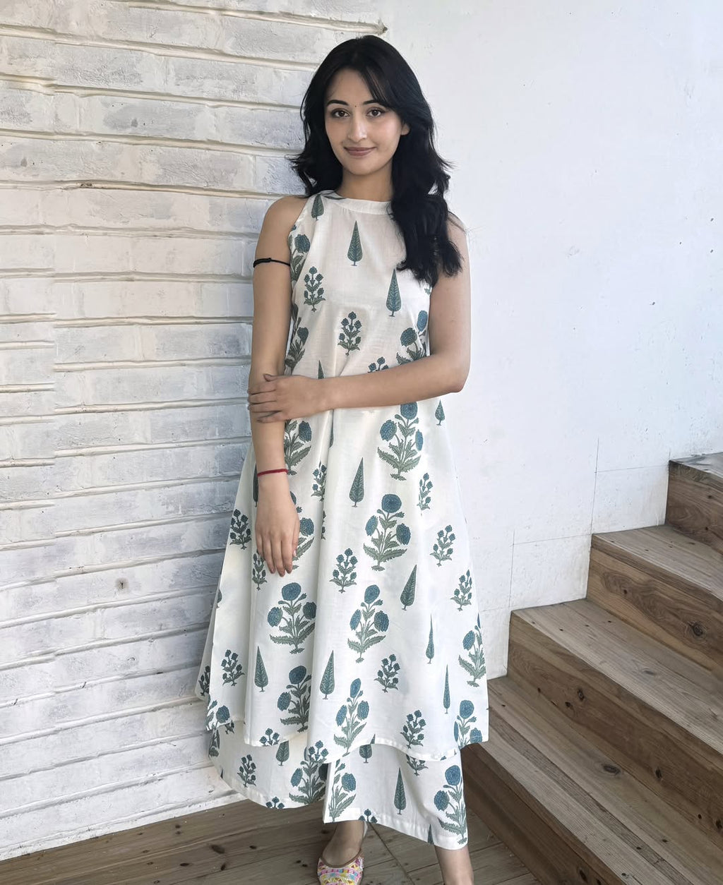 Chic Floral Hand-Block Print Cotton Flex Co-ord Set