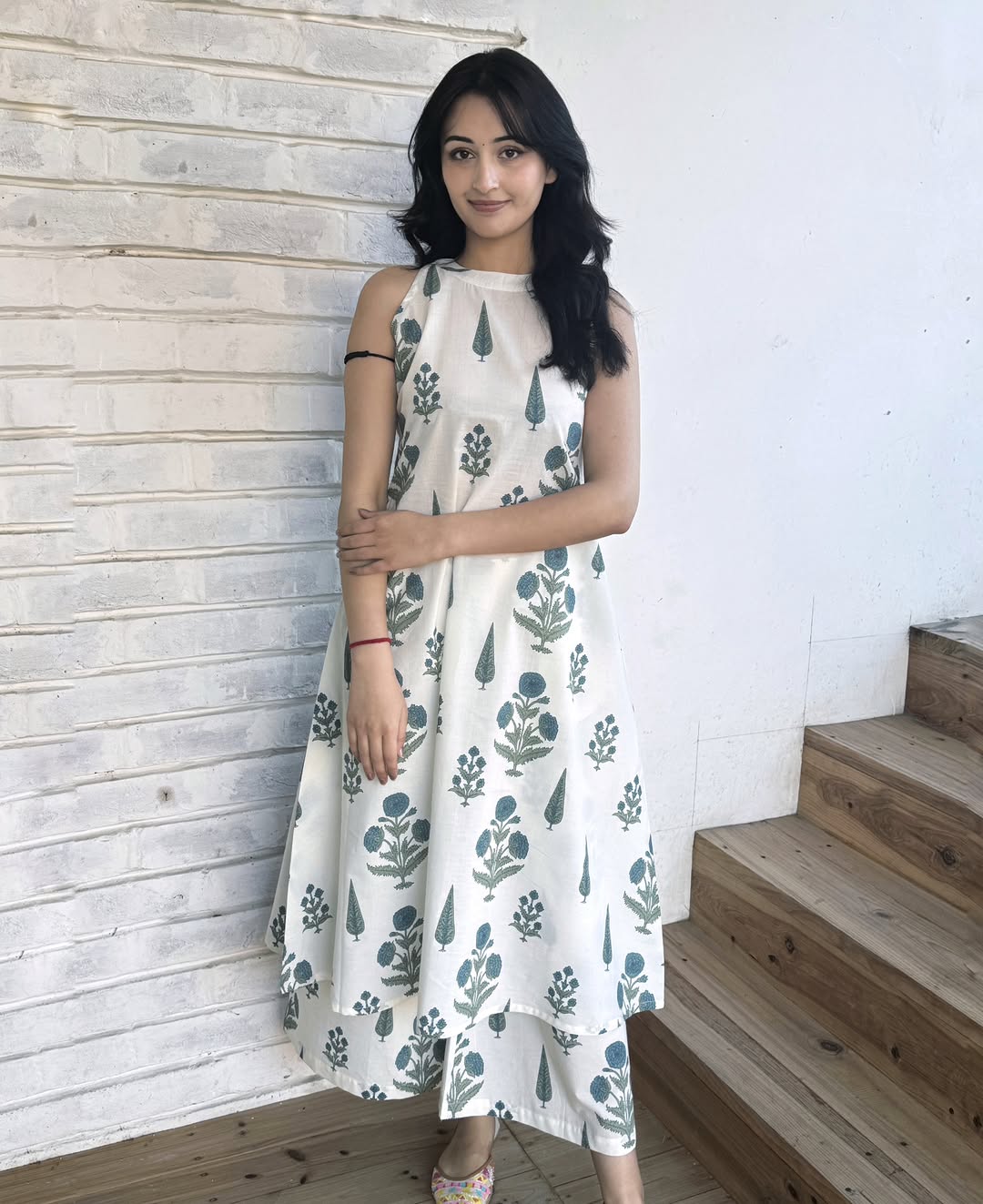 Chic Floral Hand-Block Print Cotton Flex Co-ord Set