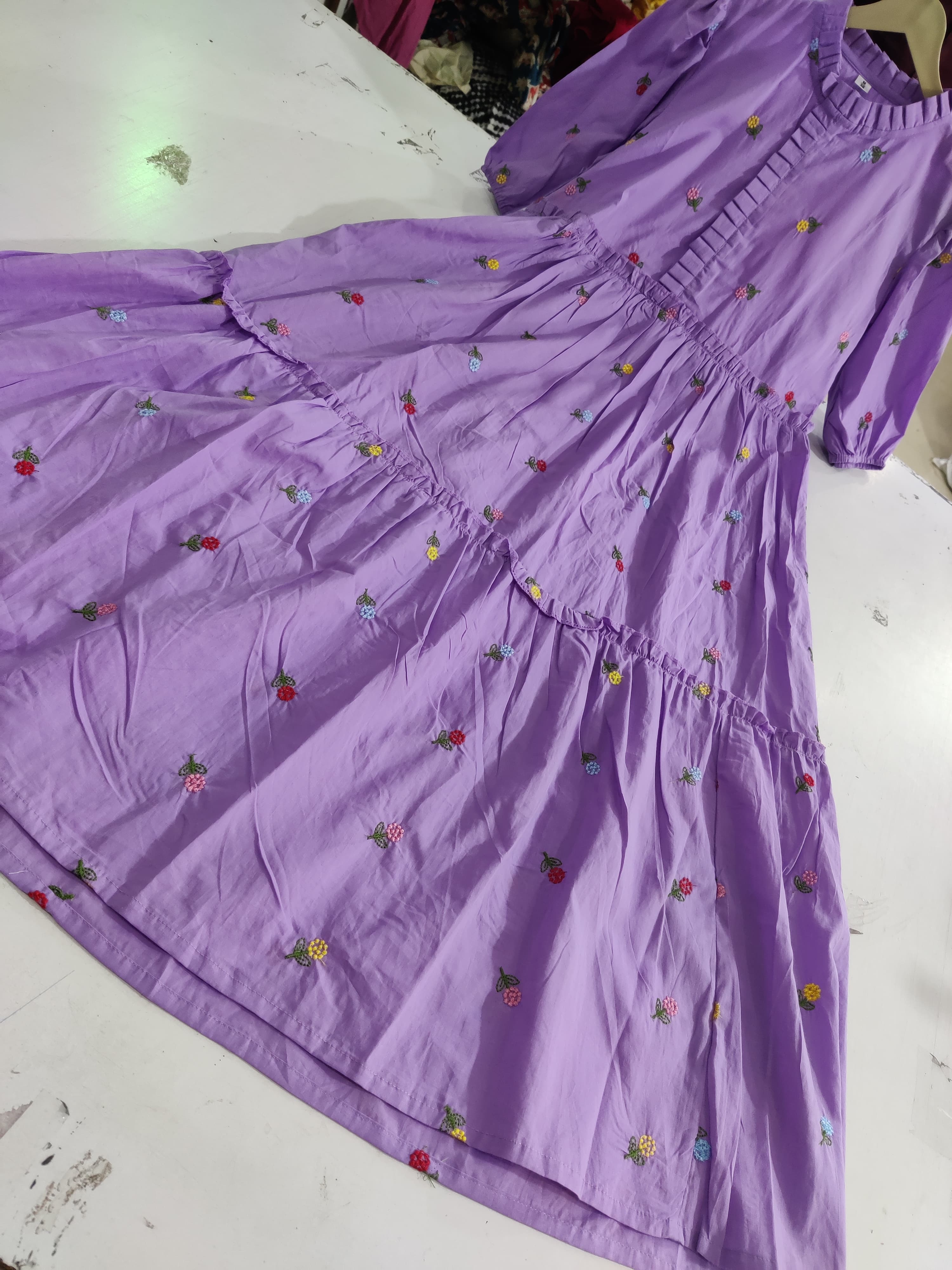 Purple Premium Cotton Midi Dress 🌟