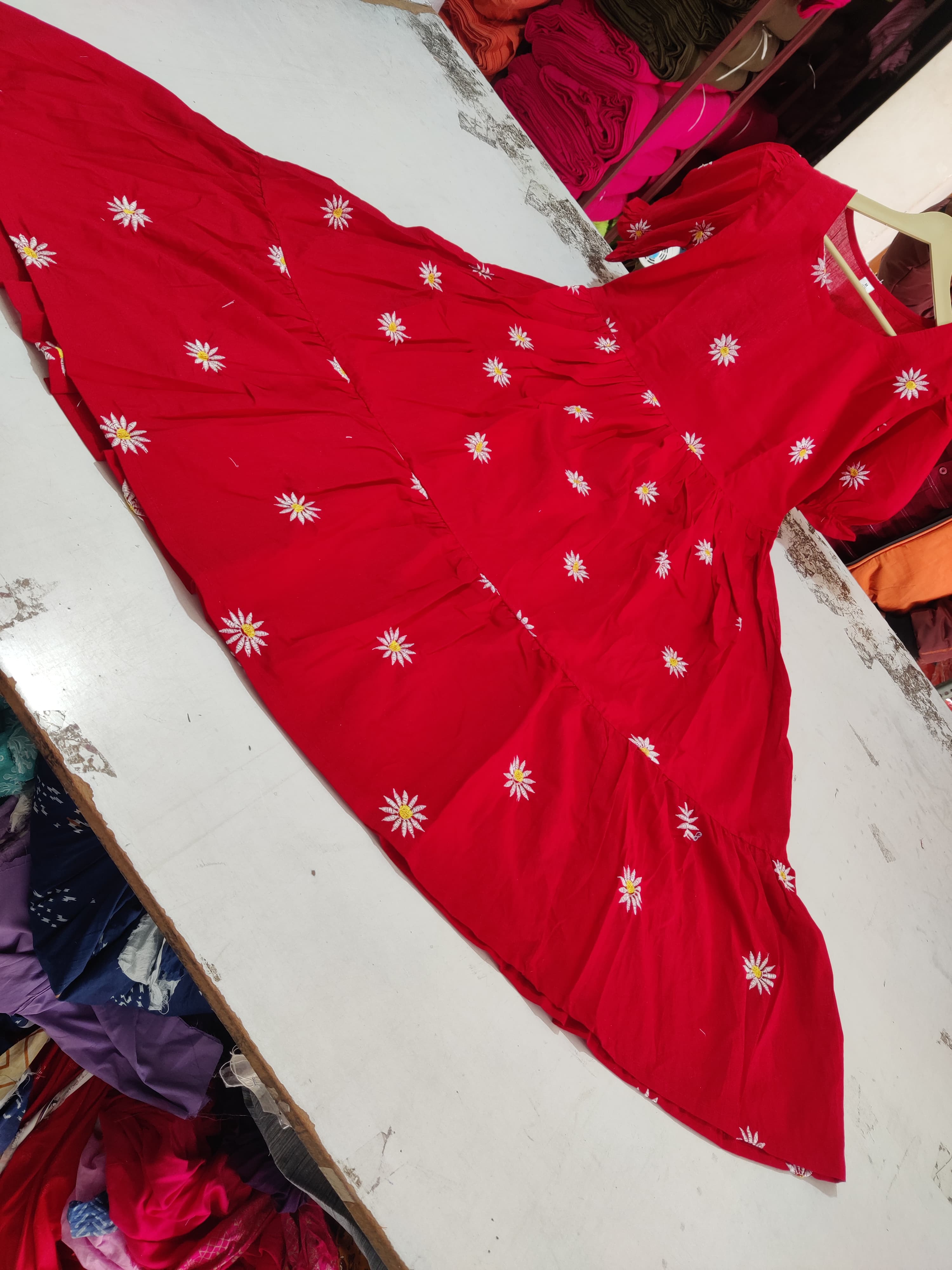 Red Premium Cotton Midi Dress 🌟