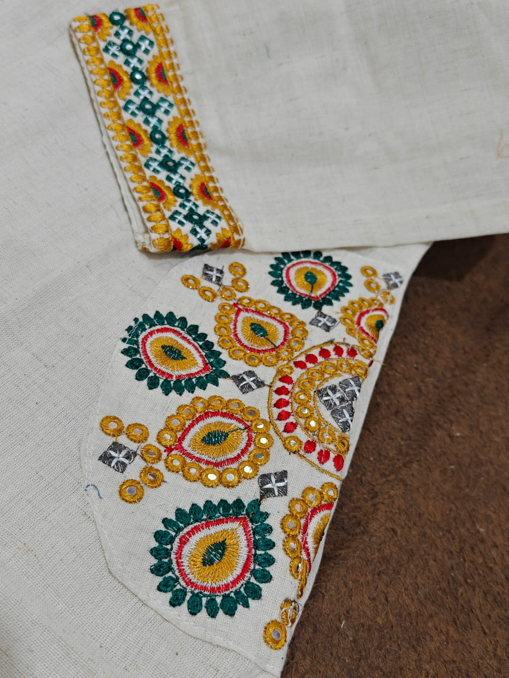 Elegant Ivory Embroidered Kurti Set
