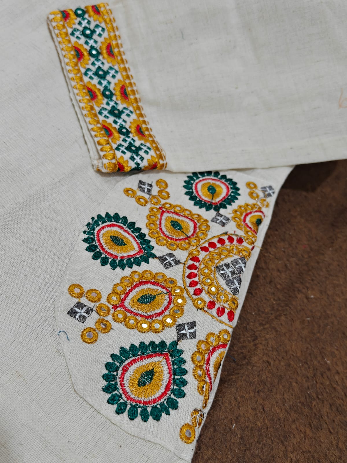 Elegant Ivory Embroidered Kurti Set