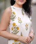 Chic Floral Hand-Block Print Cotton Flex Co-ord Set yellow 💛