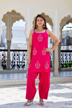 Premium Handwork Pearl & Dori Embroidered Kurti Set