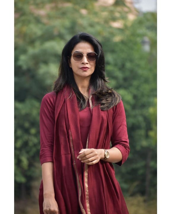 Maroon Solid Co-ord Set with Zari-Border Dupatta