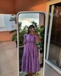 Purple Premium Cotton Midi Dress 🌟