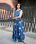 Indigo Women's Premium Cotton Sleeveless Top and Skirt Set