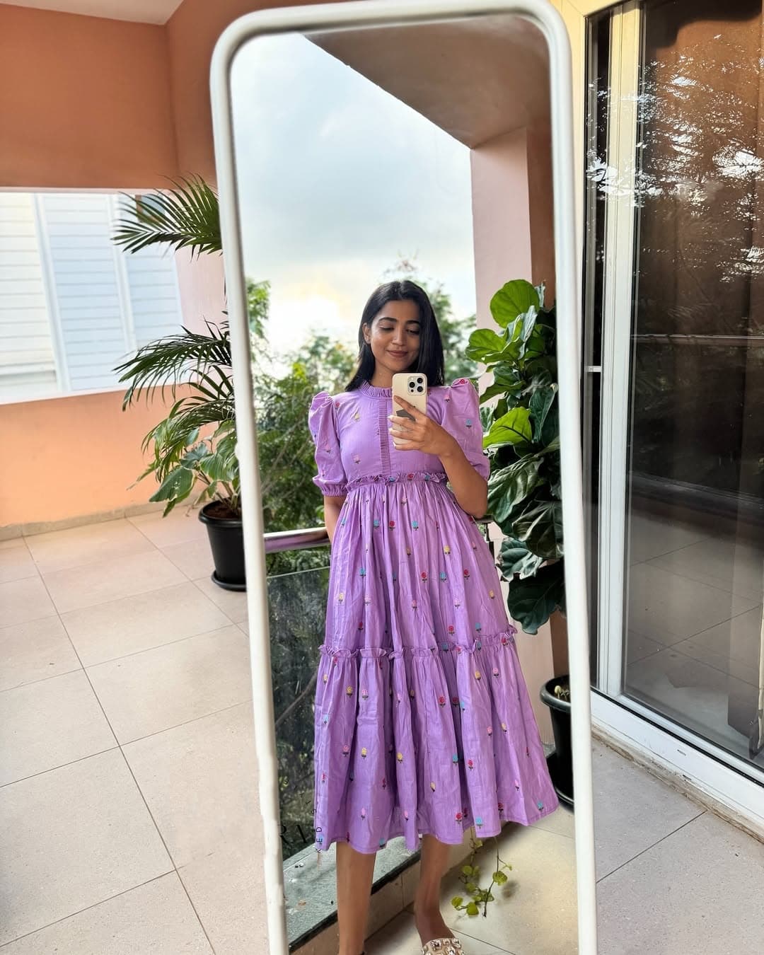 Purple Premium Cotton Midi Dress 🌟