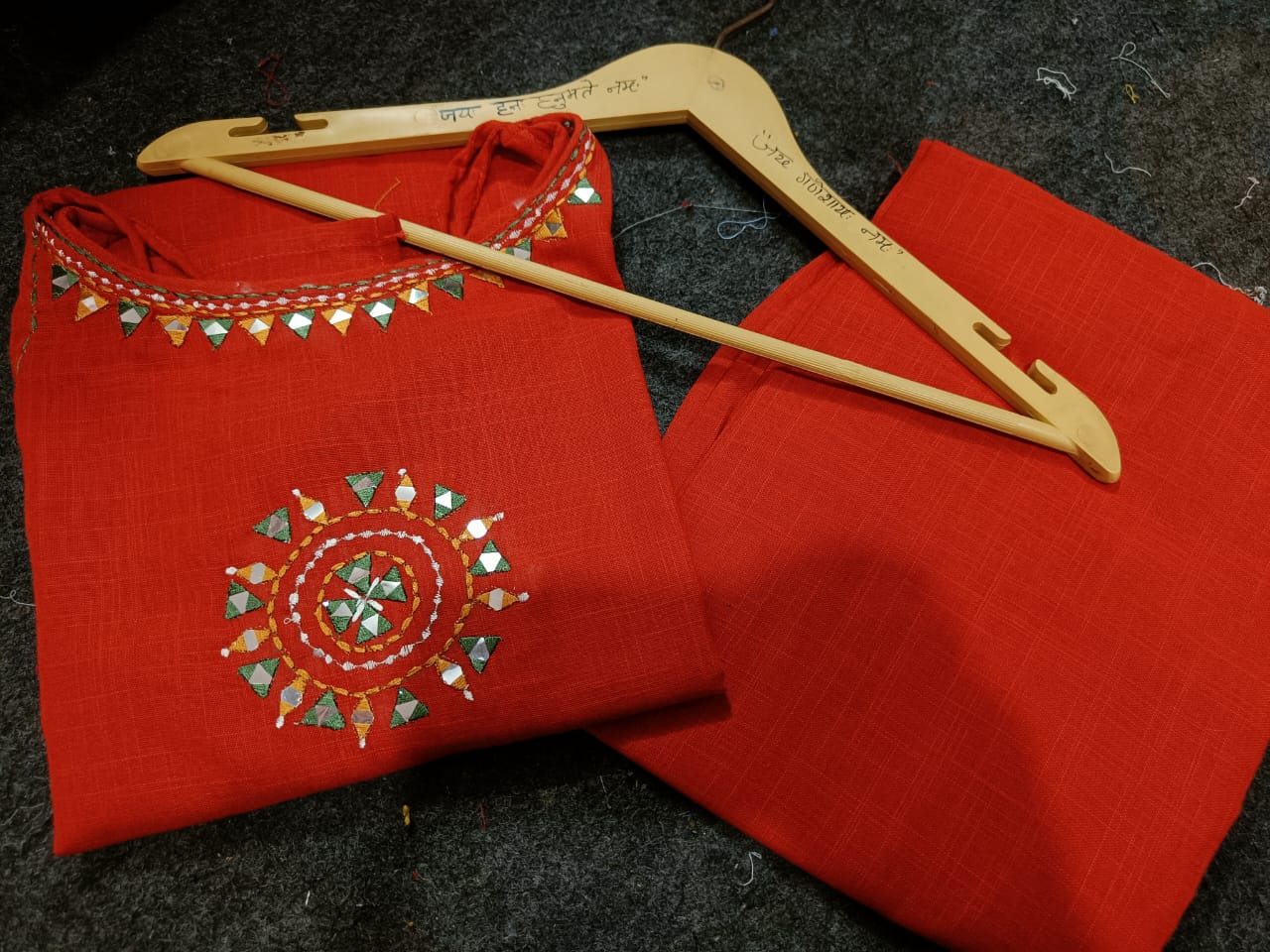 Elegant Cotton Slub Kurta Set 🧡