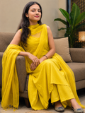 Sunshine Yellow Cotton Kurta Palazzo Set with Dupatta for Women | Elegant Ethnic Wear