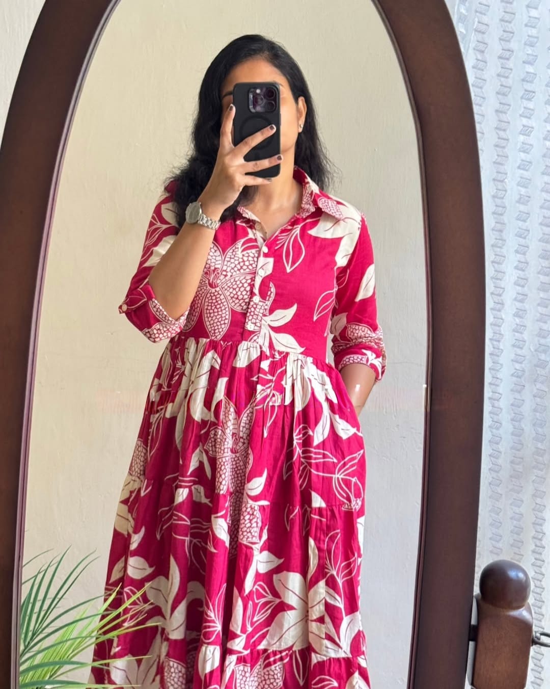 Pink Premium Cotton Midi Dress 🌟