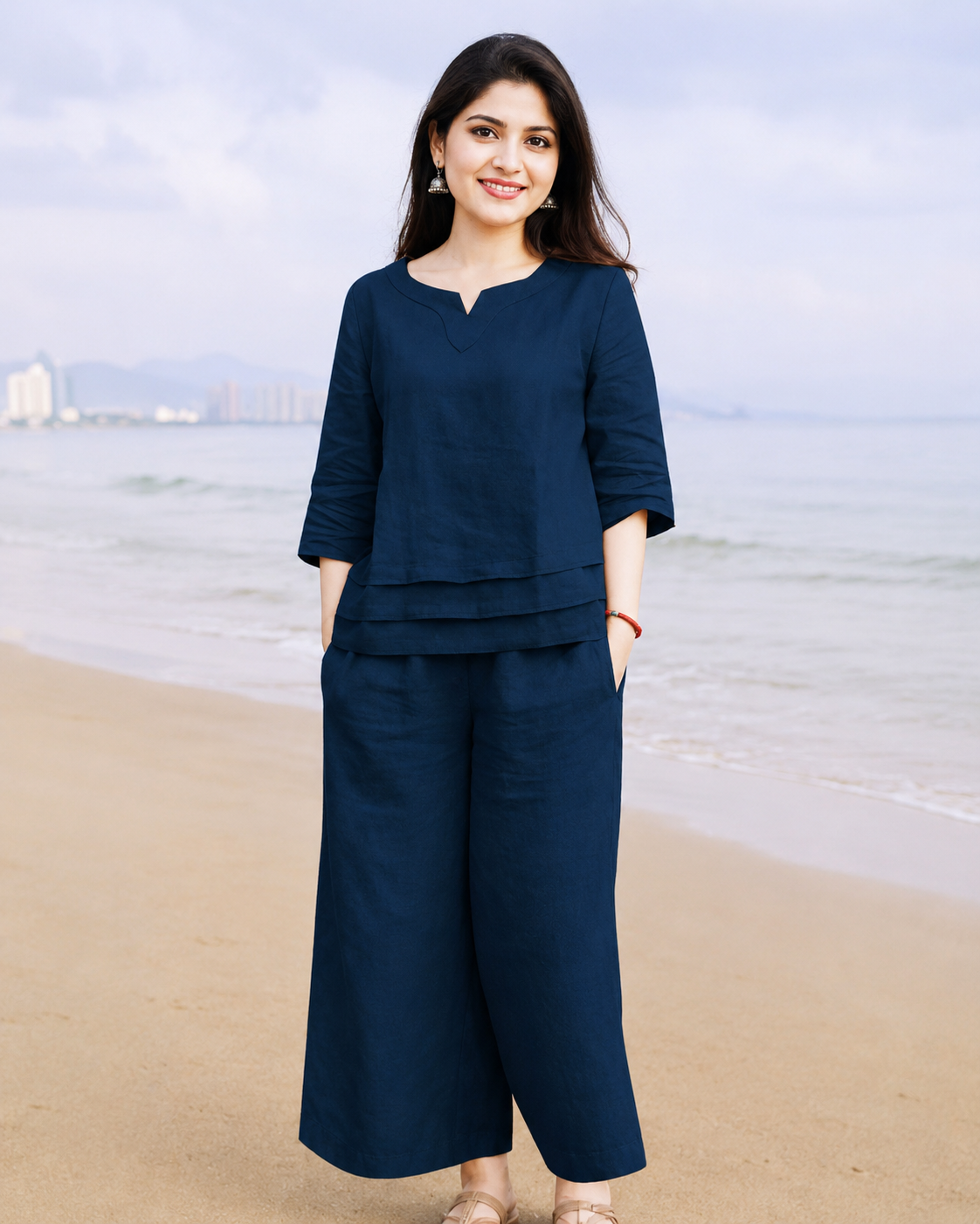 Elegant Cotton Slub Co-ord Set