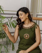 PremiumMehndi  Floral Cotton Flex Kurti Palazzo Set 🌸