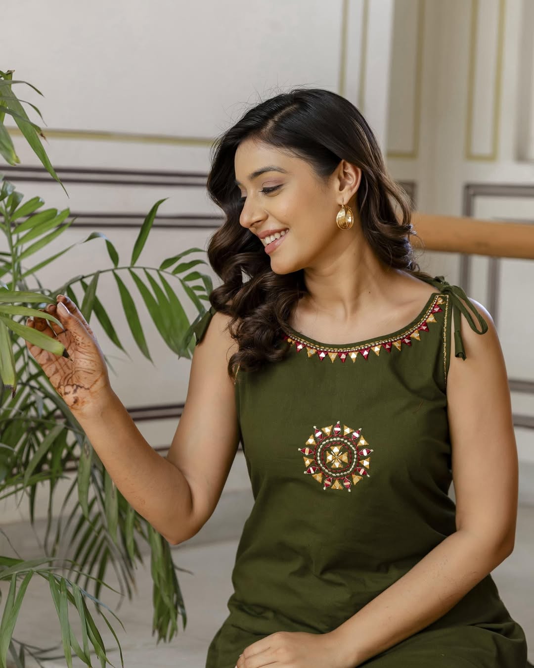 PremiumMehndi  Floral Cotton Flex Kurti Palazzo Set 🌸