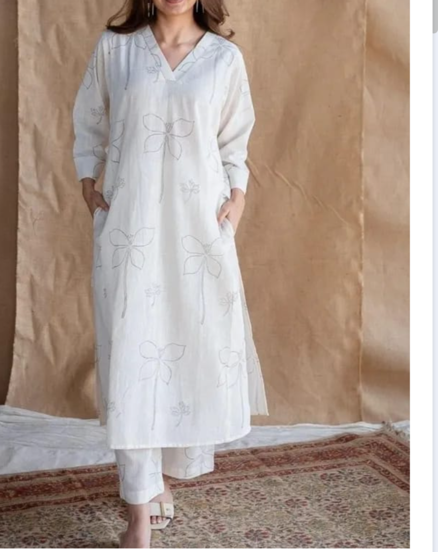 Simple Yet Elegant Pure Cotton Kurti & Palazzo Set-Perfect For Day Events