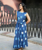 Indigo Women's Premium Cotton Sleeveless Top and Skirt Set