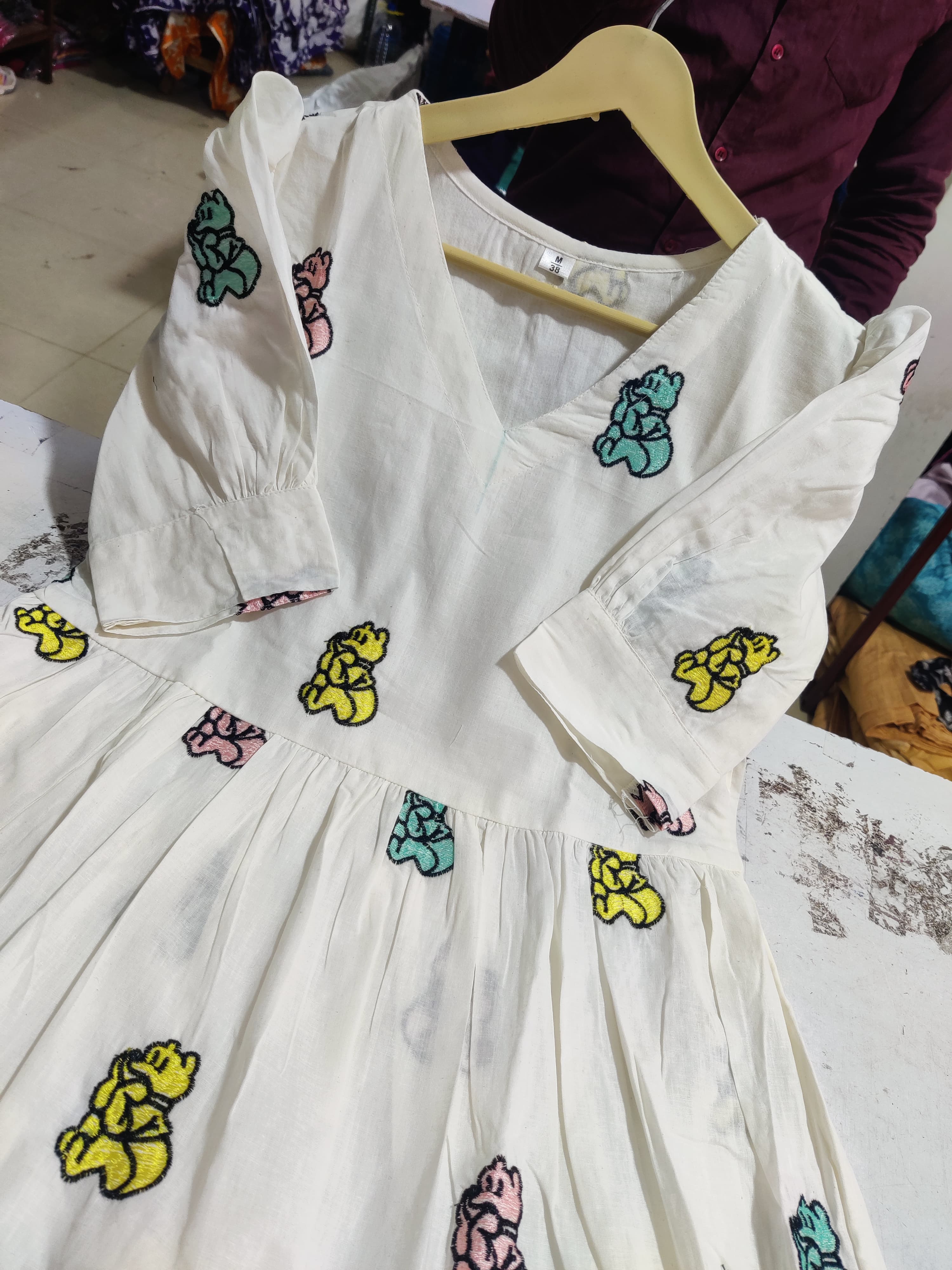 Off white Premium Cotton Midi Dress 🌟