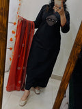 Premium black Pure Fine Cotton Kurti Set 💖