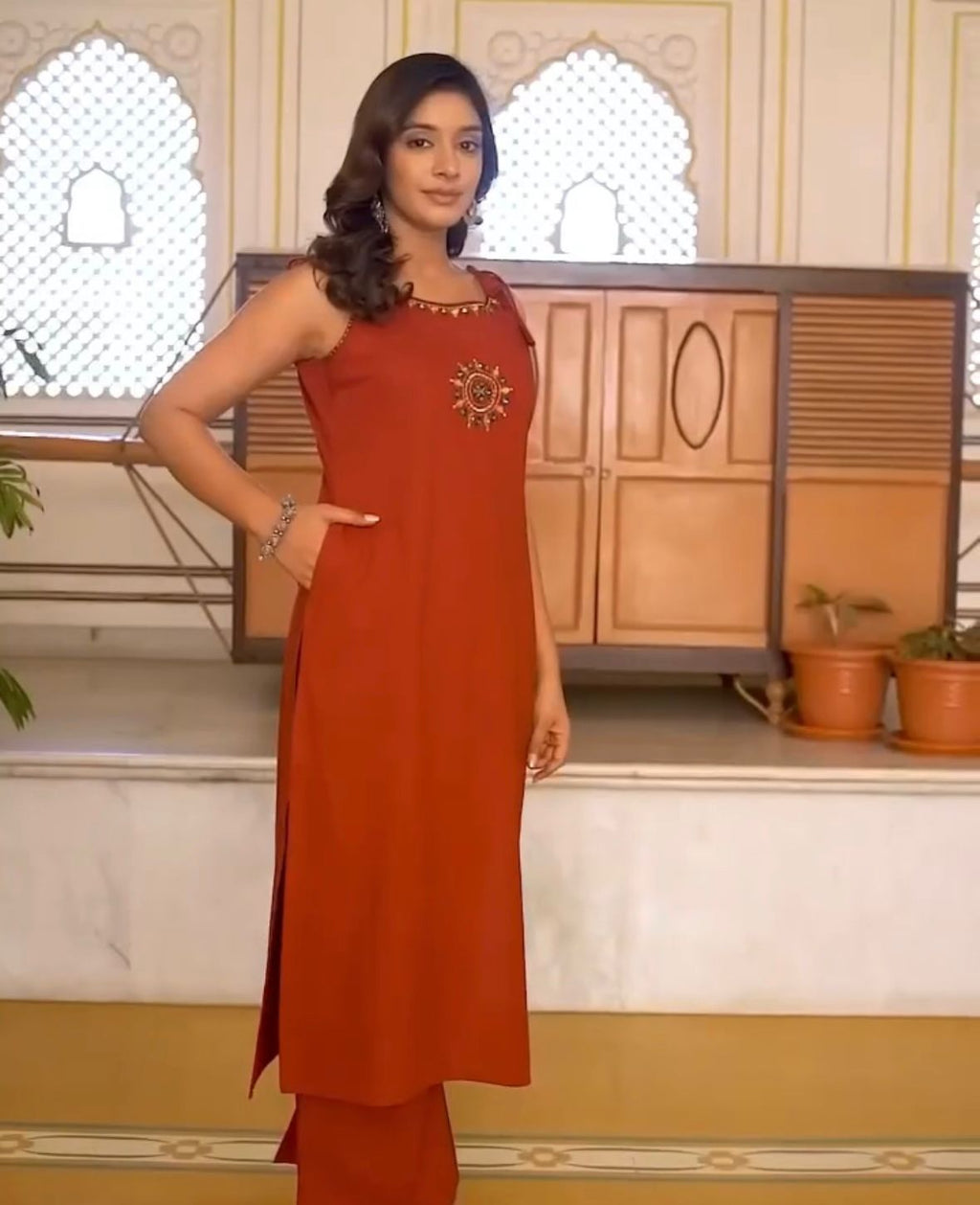 Elegant Cotton Slub Kurta Set 🧡