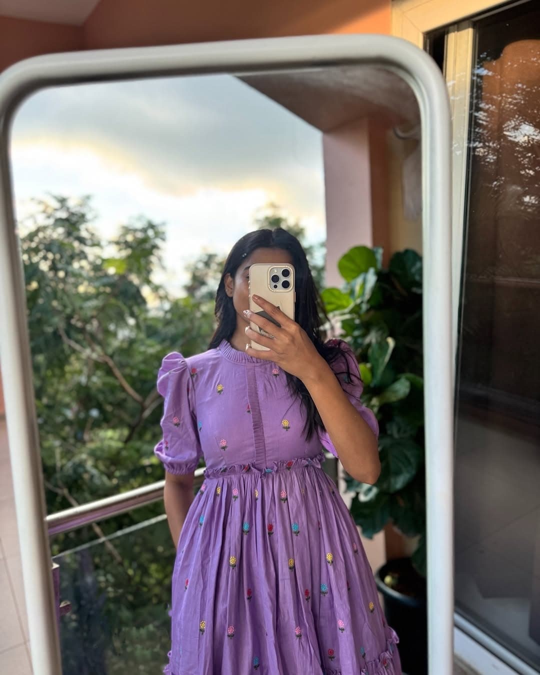 Purple Premium Cotton Midi Dress 🌟