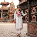 ✨ Elegant Embroidered Cotton Kurta Pant Set for Women | Heavy Aari Work Ethnic Wear ✨